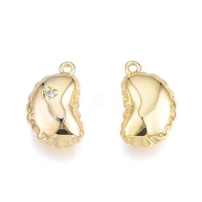Brass Pave Clear Cubic Zirconia Charms KK-N231-341-1