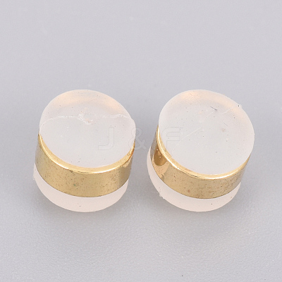 Brass Rubber Ear Nuts KK-T025-41G-1