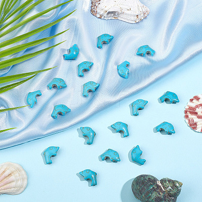 100Pcs Synthetic Turquoise Beads G-SC0002-34A-1