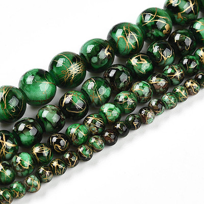 Baking Paint Glass Beads X1-DGLA-N003-6mm-B09-1