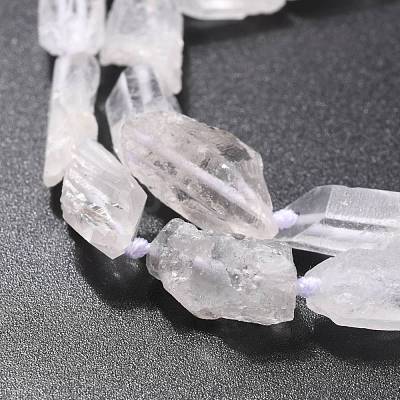 Rough Raw Natural Quartz Beads Strands G-G010-20-1