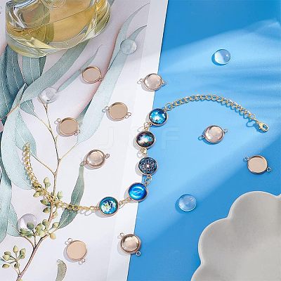 DIY Blank Dome Flat Round Link Connector Making Kit DIY-UN0003-77B-RG-1