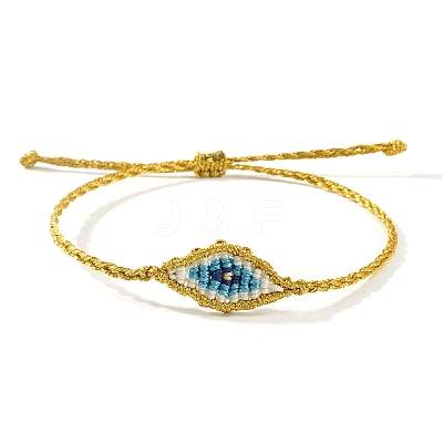 Adjustable Evil Eye Polyester Cord Braided Bracelets for Men Women BI7988-17-1