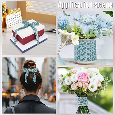Flower Polyester Ribbons SRIB-WH20020-053A-01-1