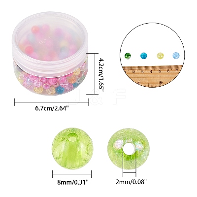 Transparent Crackle Acrylic Beads CACR-NB0001-03-1