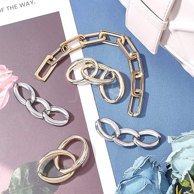 4 Styles Zinc Alloy Decorated Chain FIND-CA0003-92-1