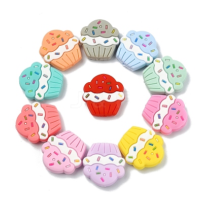 11Pcs 11 Colors Ice Cream Silicone Focal Beads SIL-YW0003-63-1