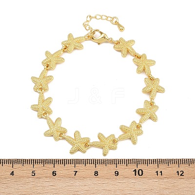 Brass Link Chain Bracelets for Women BJEW-L707-04G-04-1