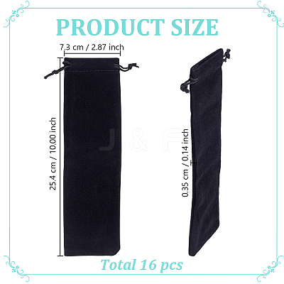 16Pcs Velvet Packing Pouches Drawstring Bags ABAG-GO0001-35-1
