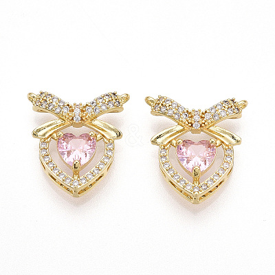 Brass Micro Pave Cubic Zirconia Pendants KK-T070-61B-1