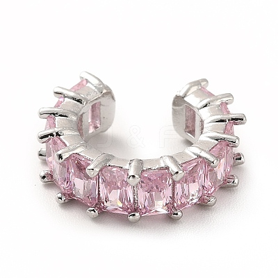 Cubic Zirconia Tennis Cuff Earrings EJEW-K093-09P-04-1