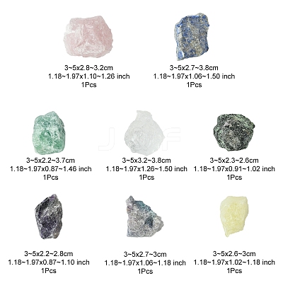 8Pcs Natural Lapis Lazuli & Ruby in Zoisite & Rose Quartz & Quartz Crystal & Amethyst & Fluorite & Citrine & Green Fluorite Tumbled Stone Sets DIY-FS0007-10A-1