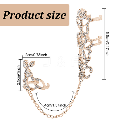 2Pcs 2 Colors Crystal Rhinestone Flower Full Finger Ring Hand Chain RJEW-AN0001-03-1