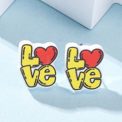 Wood Stud Earrings EJEW-M063-01B-1