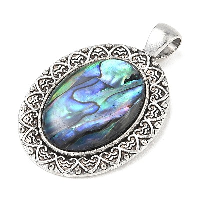 Natural Paua Shell Pendants SH-K001-01B-1