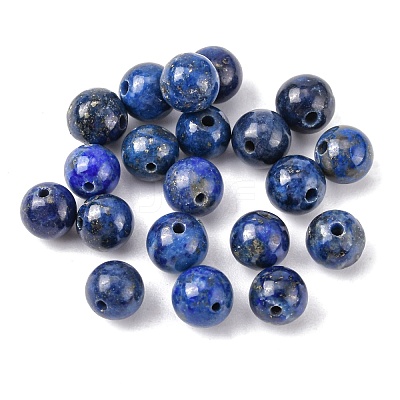 Dyed Natural Lapis Lazuli Round Beads X-G-M169-6mm-05-1