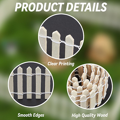 1Pc Wood Fence Ornaments WOOD-CN0001-28A-1