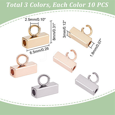 30Pcs 3 Colors 201 Stainless Steel Tube Bails STAS-UN0038-70-1