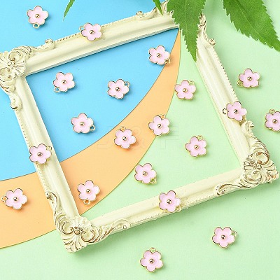 Light Gold Plated Alloy Enamel Pendants ENAM-YW0002-20B-1