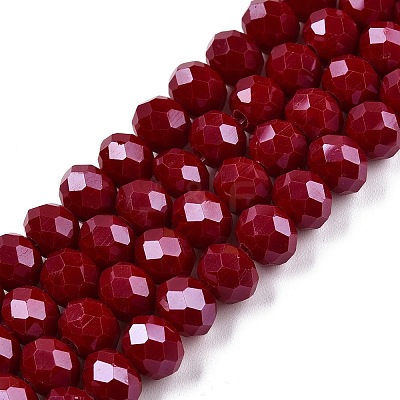 Electroplate Glass Beads Strands EGLA-A044-P8mm-A02-1