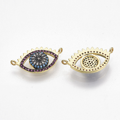 Brass Micro Pave Cubic Zirconia Links connectors ZIRC-T012-73G-1
