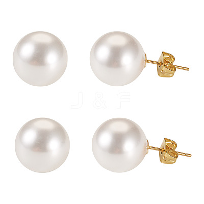 925 Sterling Silver Round Stud Earrings EJEW-TAC00030-02-1