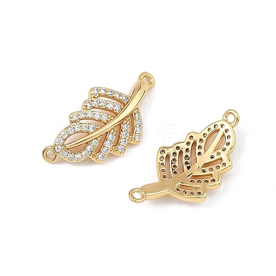 SHEGRACE Brass Micro Pave Clear Cubic Zirconia Connector Charms XGRQ3P311-600G-1