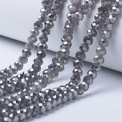 Electroplate Glass Beads Strands EGLA-A034-J8mm-Y01-1