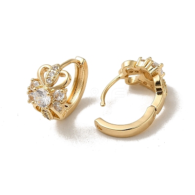 KC Gold Plated Brass Micro Pave Cubic Zirconia Hoop Earring EJEW-L271-01KCG-10-1