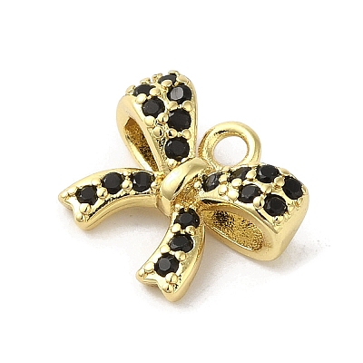 Rack Plating Brass Micro Pave Cubic Zirconia Pendants X-KK-C052-28G-01-1