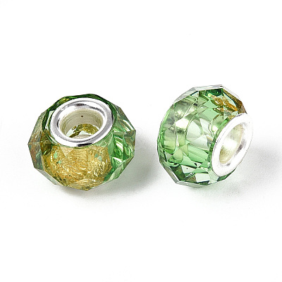 Transparent Resin Rondelle European Beads RESI-N044-01I-1