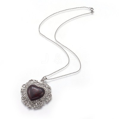 Natural Brecciated Jasper Pendant Necklaces NJEW-P242-A09-1