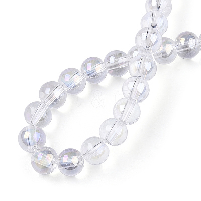 Electroplate Transparent Glass Beads Strands GLAA-T032-T6mm-AB13-1