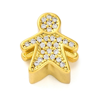 Rack Plating Brass Micro Pave Cubic Zirconia European Beads KK-Z081-18-1