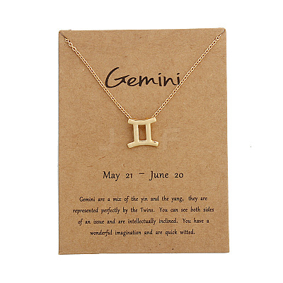 Twelve Constellations Alloy Pendant Necklaces WG2D4F2-06-1