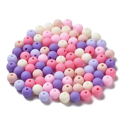 Frosted Opaque Acrylic Beads OACR-P019-01B-04-1