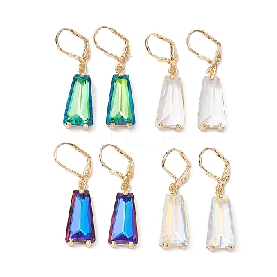 Glass Leverback Earring EJEW-C077-09KCG-1