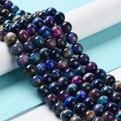 Natural Rainbow Tiger Eye Beads Strands G-NH0002-A01-B01-1