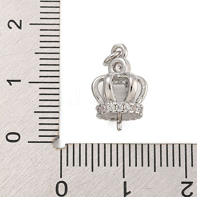 Rack Plating Brass Micro Pave Clear Cubic Zirconia Peg Bails KK-F876-25P-1