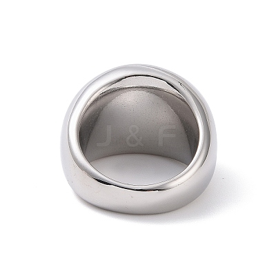 Non-Tarnish 304 Stainless Steel Chunky Dome Finger Ring for Men Women X-STAS-E168-09P-1