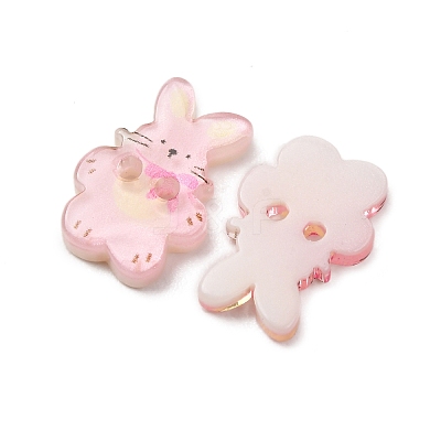 2-Hole Printed Transparent Resin Buttons RE-CBA66DF-28-1