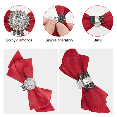 Polyester Bowknot Shoe Decorations AJEW-WH0348-227-1