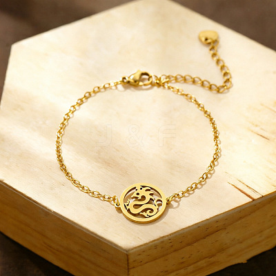 304 Stainless Steel Dragon Link Bracelets WG00EFE-02-1