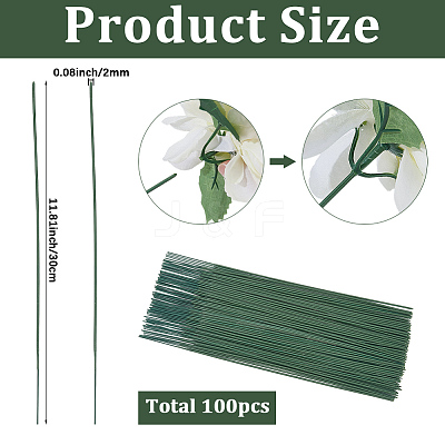 100Pcs Iron Stalk Flower Rod AJEW-SP0003-73A-1