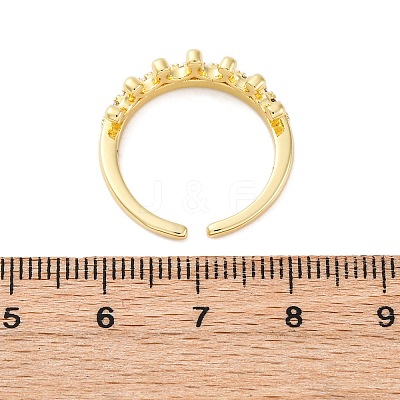 Brass Micro Pave Clear Cubic Zirconia Cuff Rings RJEW-M066-02G-1