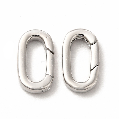 Rack Plating Brass Spring Gate Rings KK-H436-13A-P-1