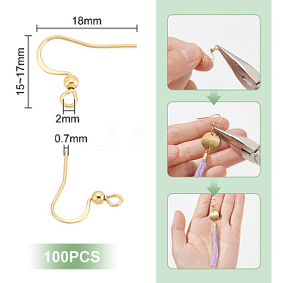 100Pcs 304 Stainless Steel French Earring Hooks STAS-UN0058-79-1
