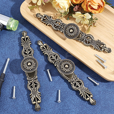 Flower Zinc Alloy Drawer Handle FIND-WH0366-397AB-03-1