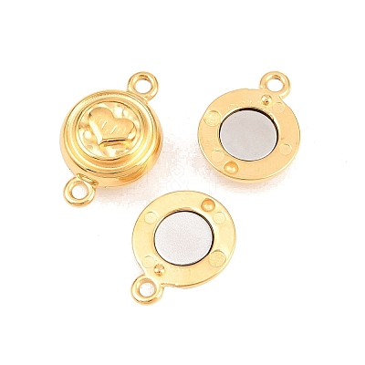 304 Stainless Steel Magnetic Clasps with Loops STAS-P452-04B-G-1