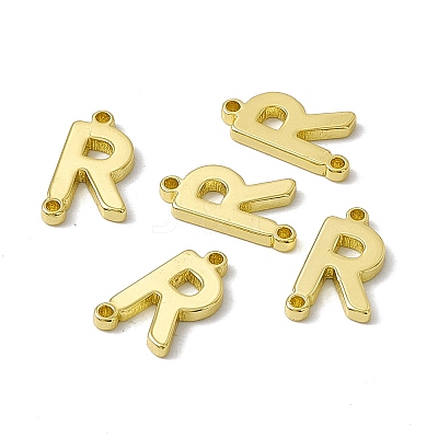 Rack Plating Brass Letter Connector Charms KK-C007-38G-R-1